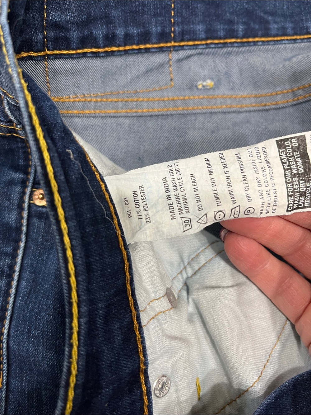 Men's Dark Blue Jeans - Classic Straight Fit - Picture 3 of 3